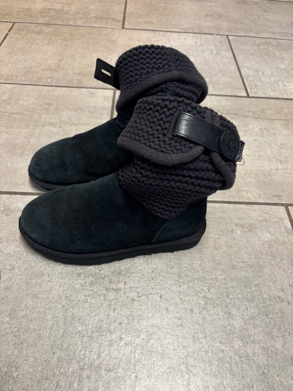 Black Crochet UGG Boots